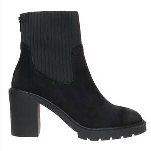 NEW OLEM women's suede ankle boots in black